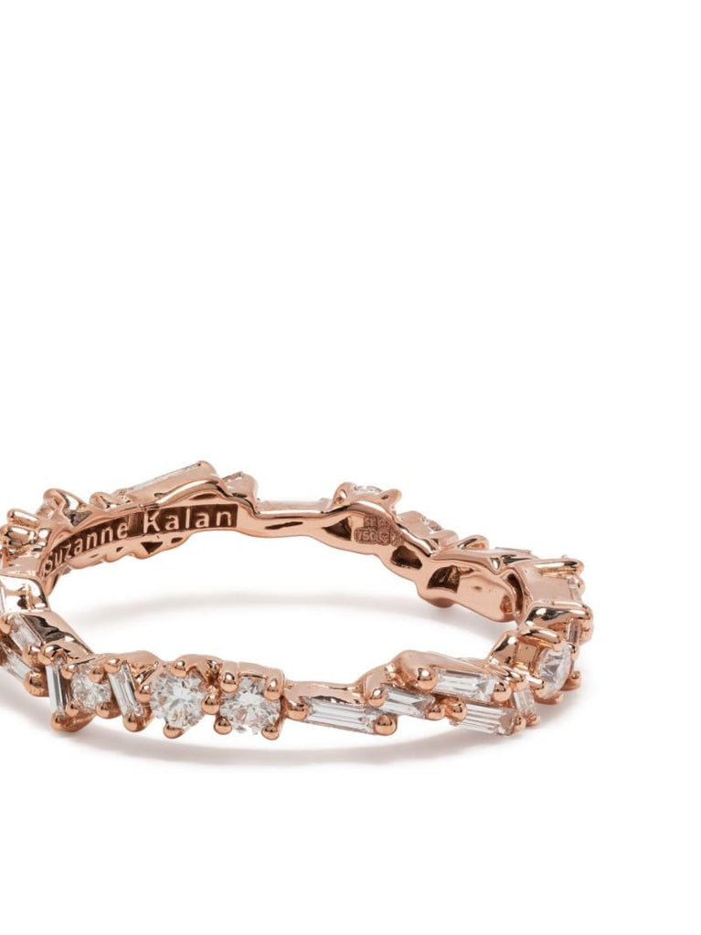 18k Rose Gold Classic Wavy Diamond Ring
