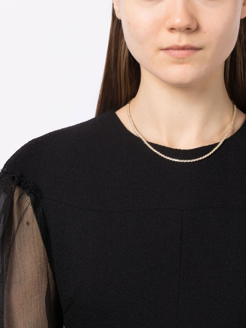 18kt Yellow Gold Princess Diamond Mini Tennis Necklace