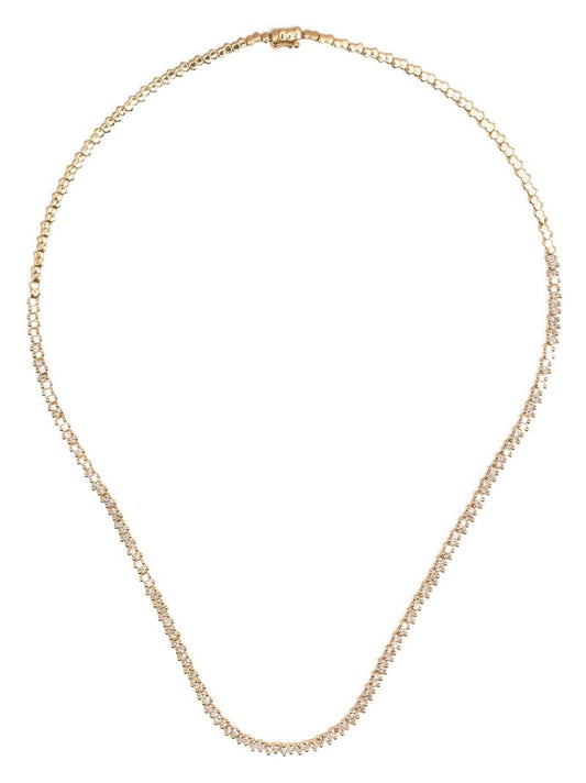 18kt Yellow Gold Princess Diamond Mini Tennis Necklace