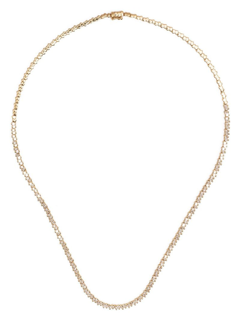 18kt Yellow Gold Princess Diamond Mini Tennis Necklace