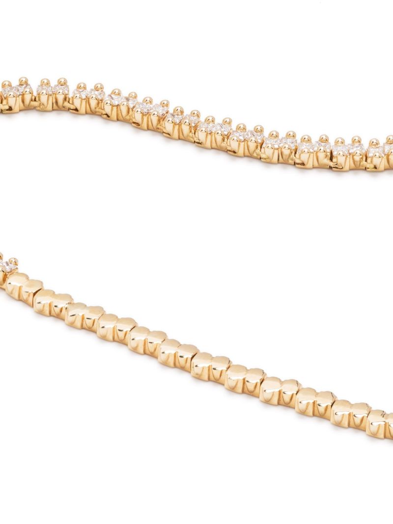 18kt Yellow Gold Princess Diamond Mini Tennis Necklace