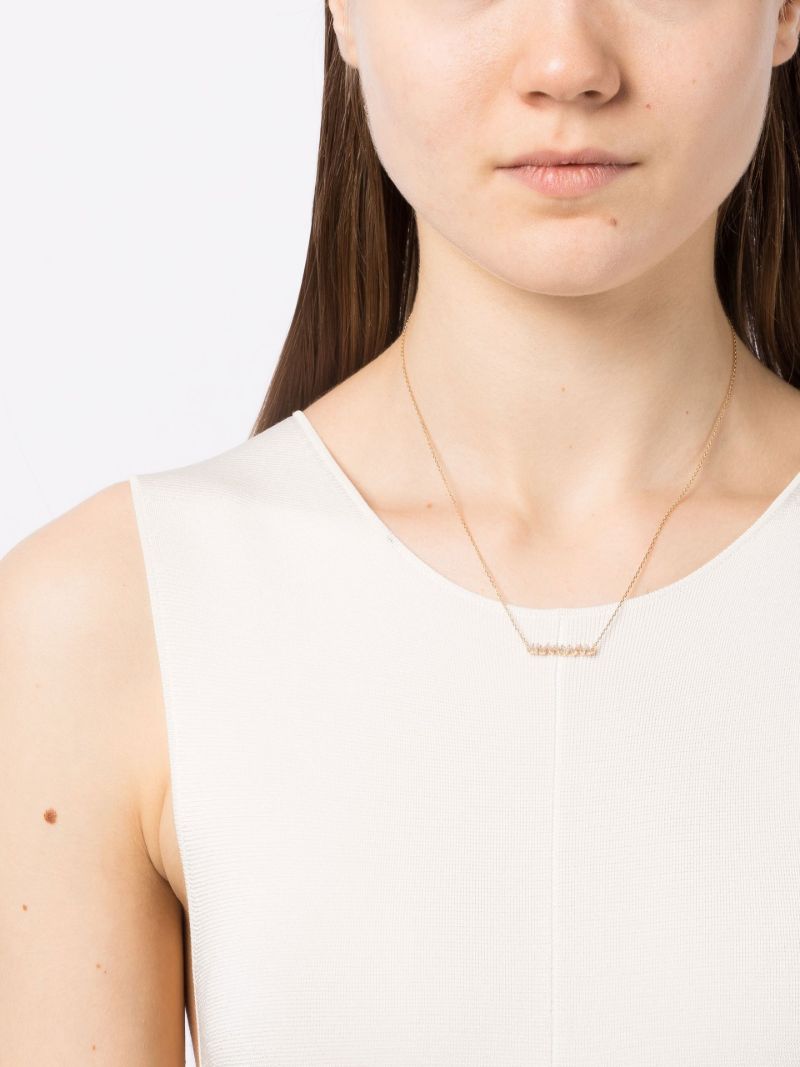 18k Yellow Gold Classic Diamond Bar Necklace