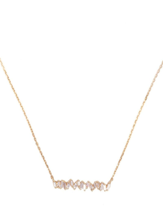 18k Yellow Gold Classic Diamond Bar Necklace