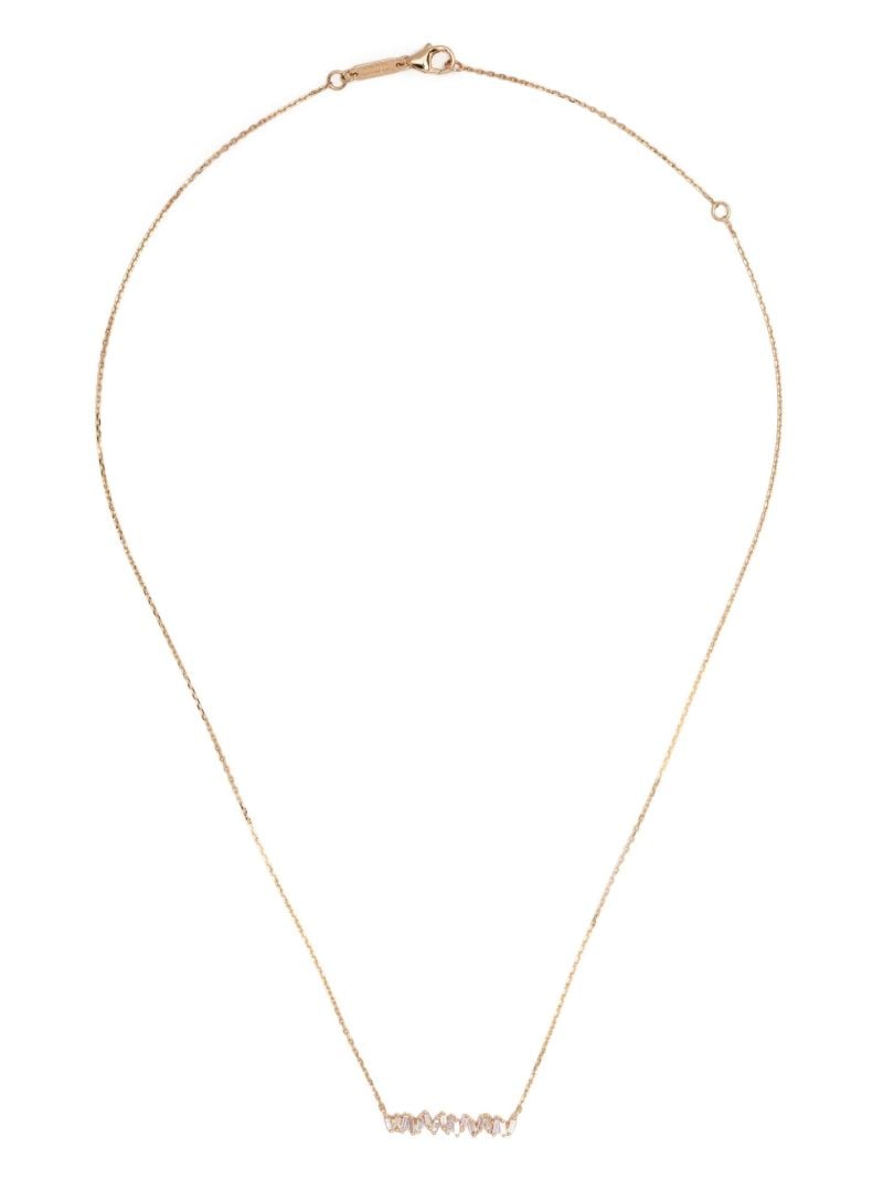 18k Yellow Gold Classic Diamond Bar Necklace