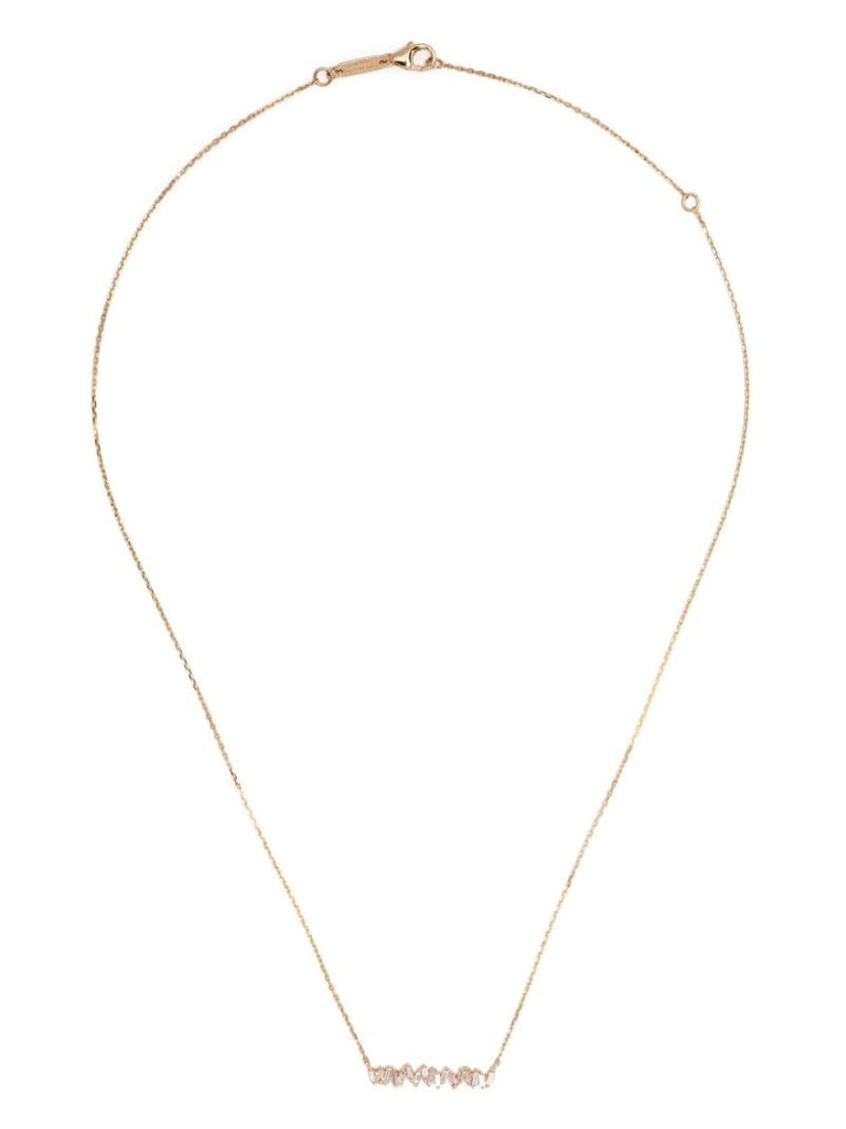 18k Yellow Gold Classic Diamond Bar Necklace