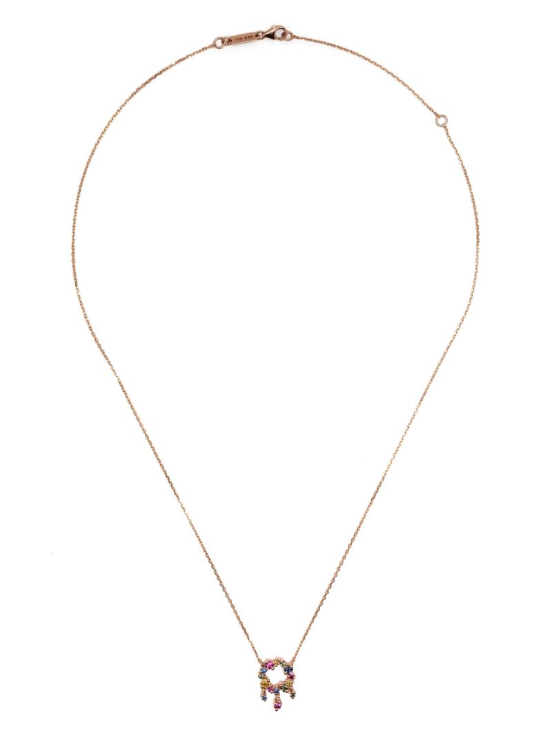 18kt Rose Gold Princess Rainbow Mini Sapphire Cascade Necklace