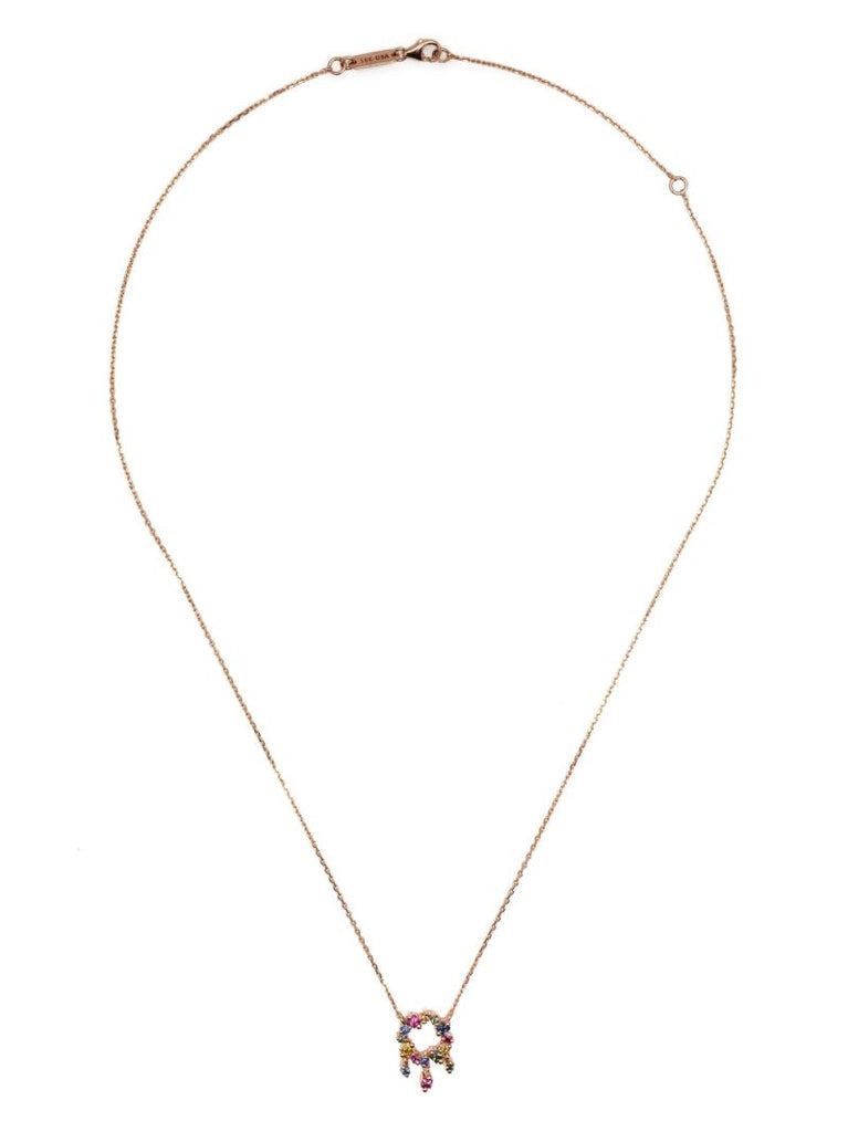 18kt Rose Gold Princess Rainbow Mini Sapphire Cascade Necklace