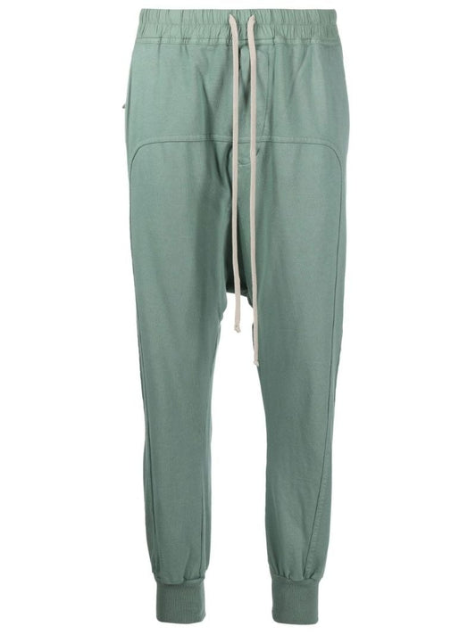Blue Prisoner Cropped Cotton Track Pants