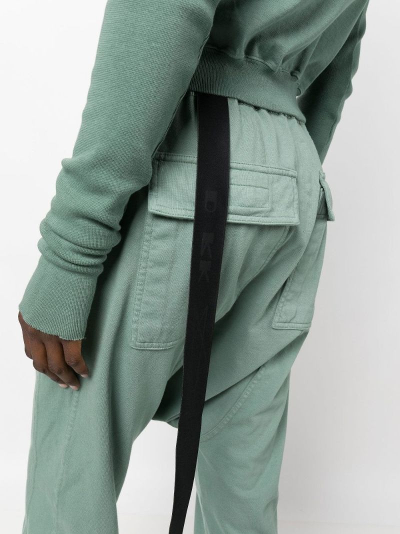 Blue Prisoner Cropped Cotton Track Pants