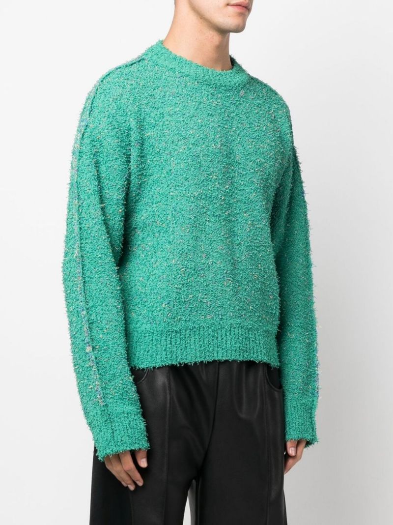 Green MÃ_x0083_Â©lange Knitted Sweater