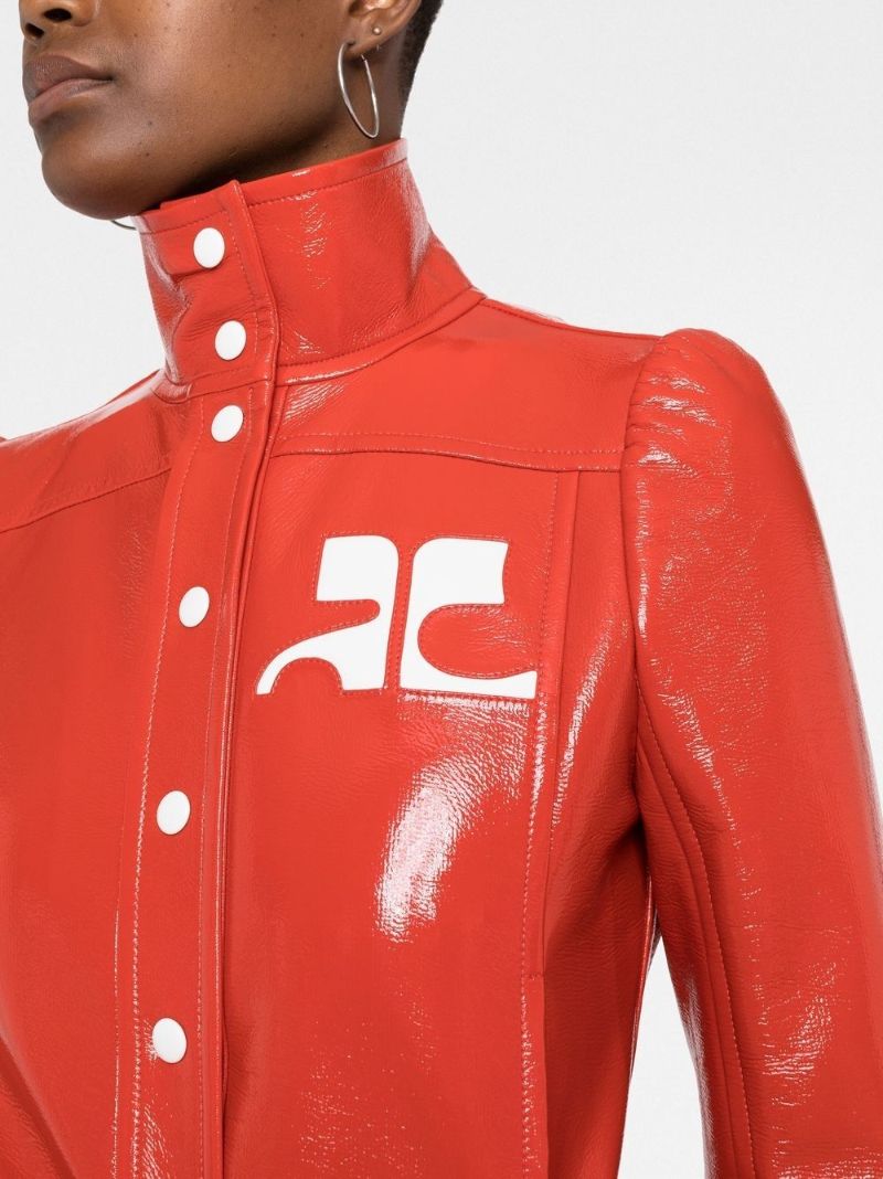 Red Reedition Vinyl Cropped Jacket