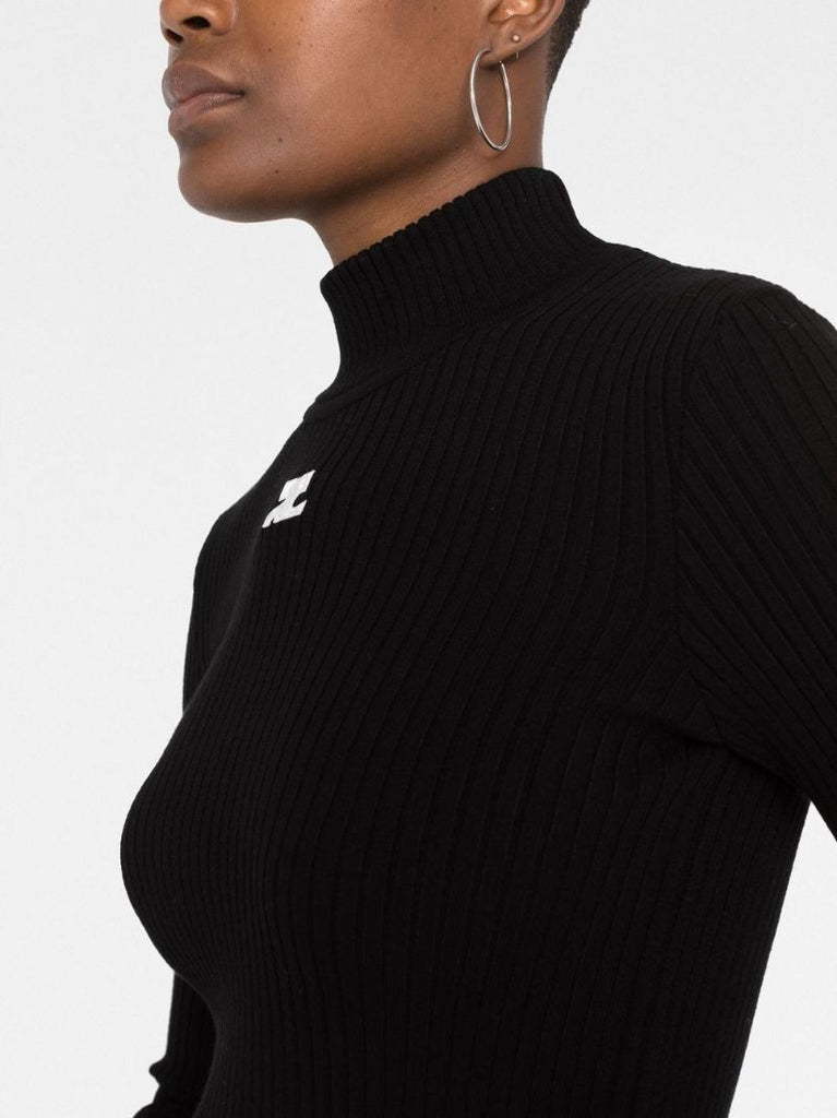Black Logo-embroidery Sweater