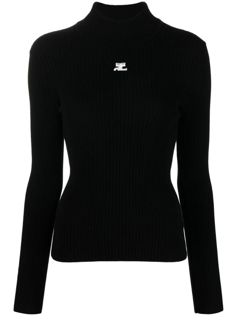 Black Logo-embroidery Sweater