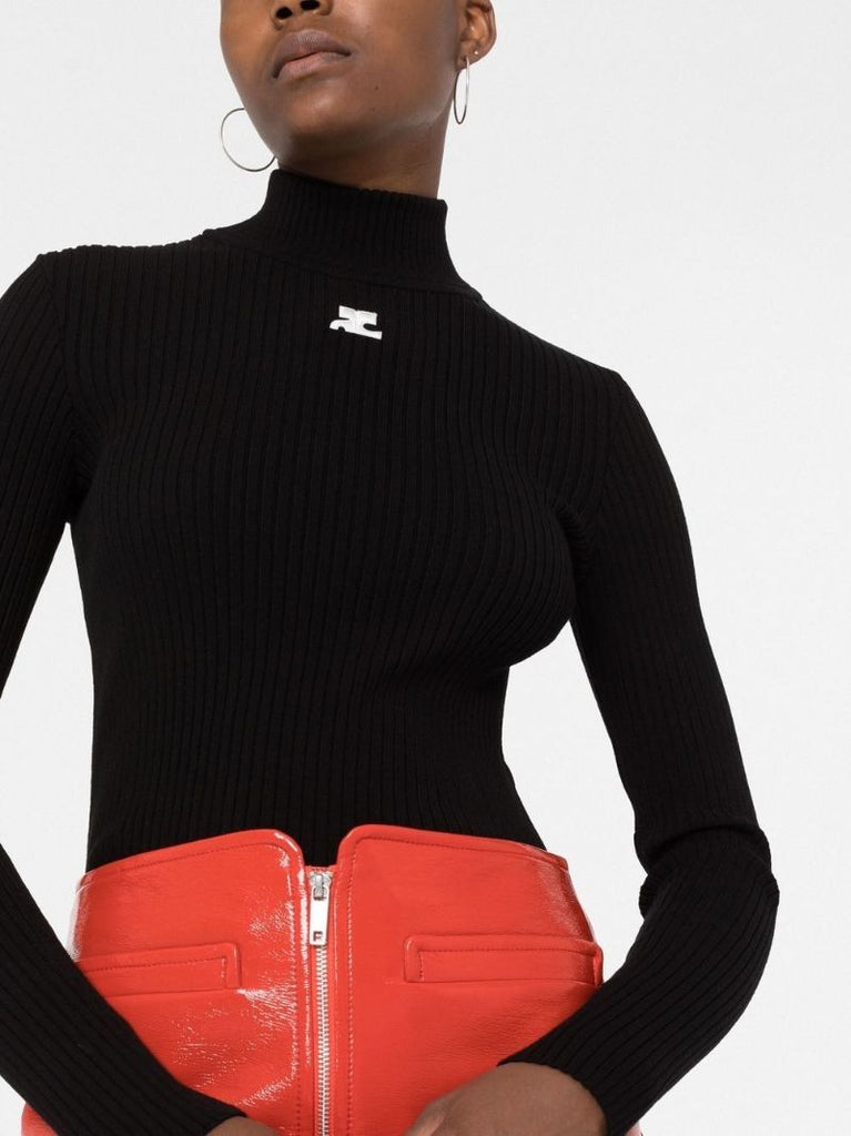 Black Logo-embroidery Sweater