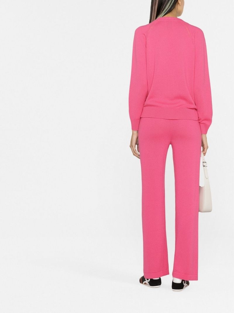 Pink Straight-leg Cashmere Trousers