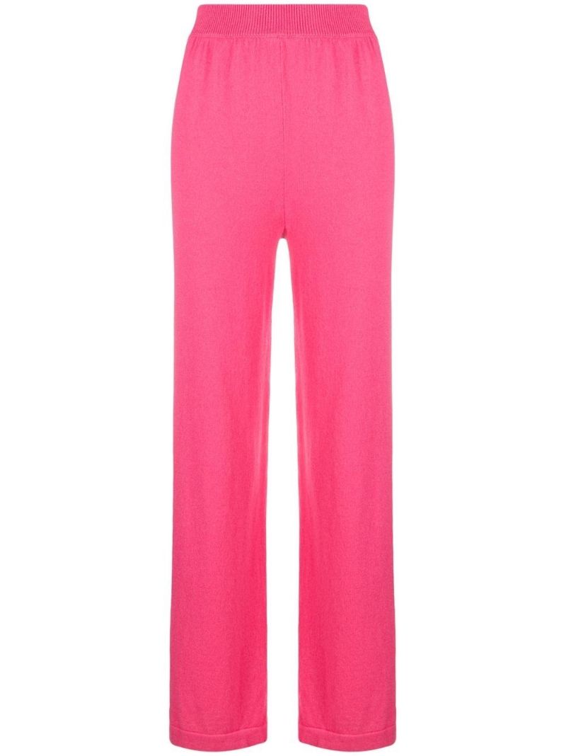 Pink Straight-leg Cashmere Trousers