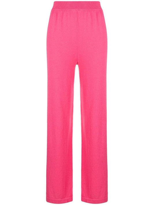 Pink Straight-leg Cashmere Trousers