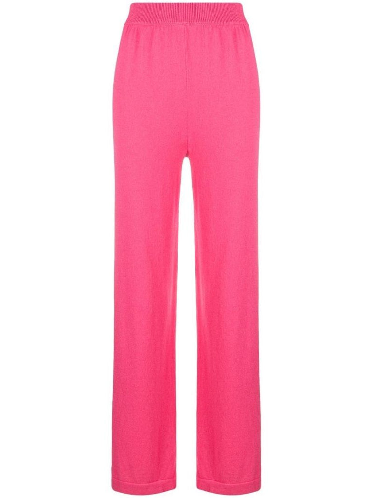 Pink Straight-leg Cashmere Trousers