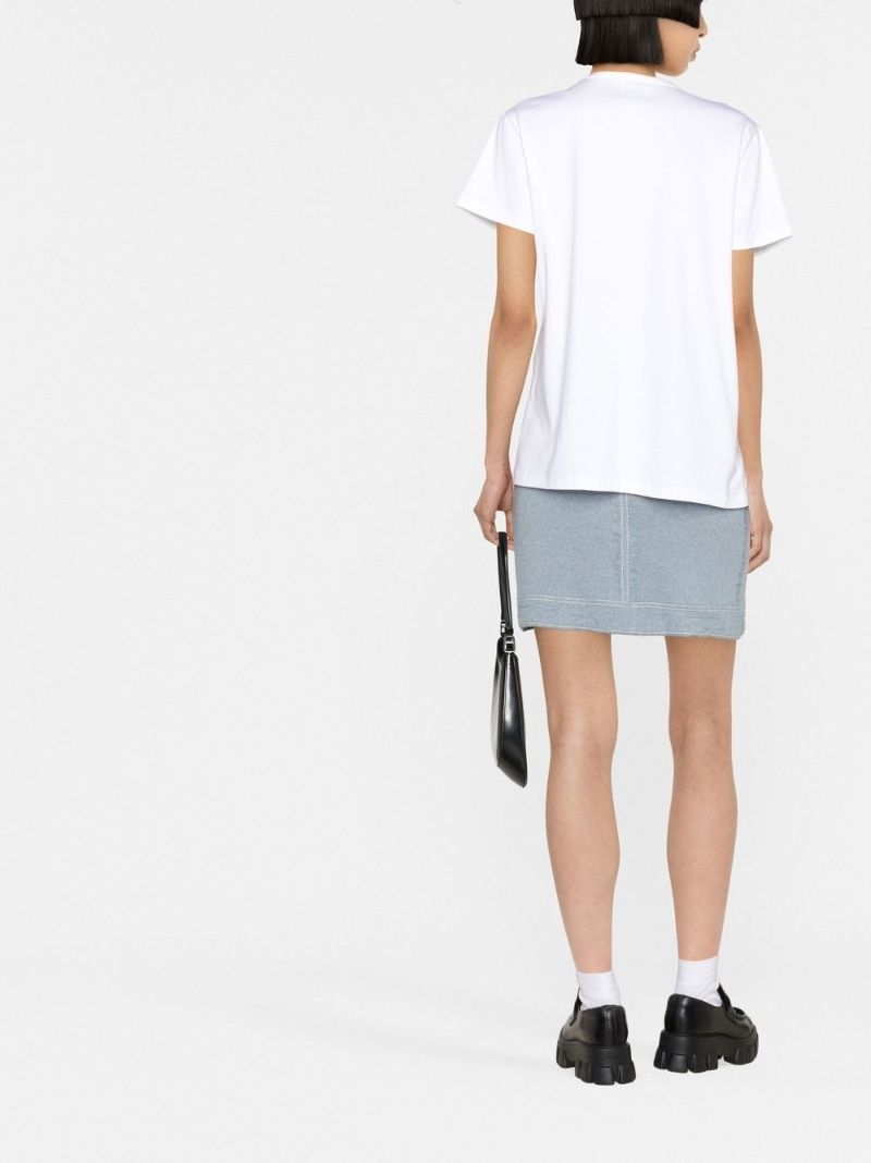 White 3d Logo Cotton T-shirt