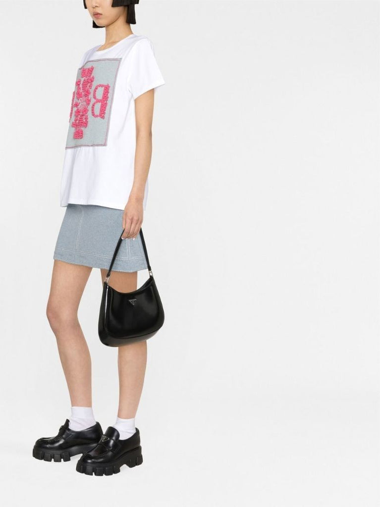 White 3d Logo Cotton T-shirt