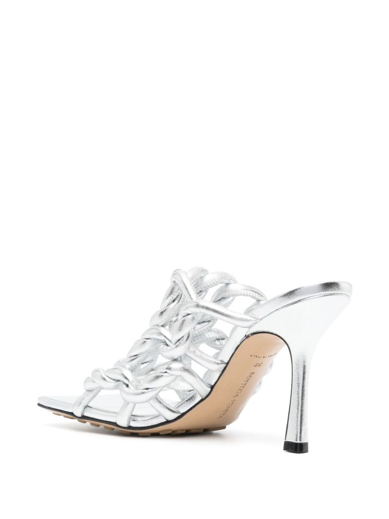 Silver Stretch 90 Leather Mules