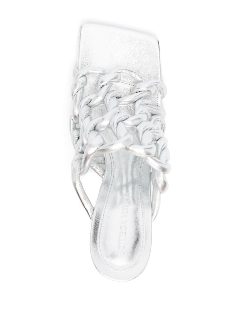 Silver Stretch 90 Leather Mules