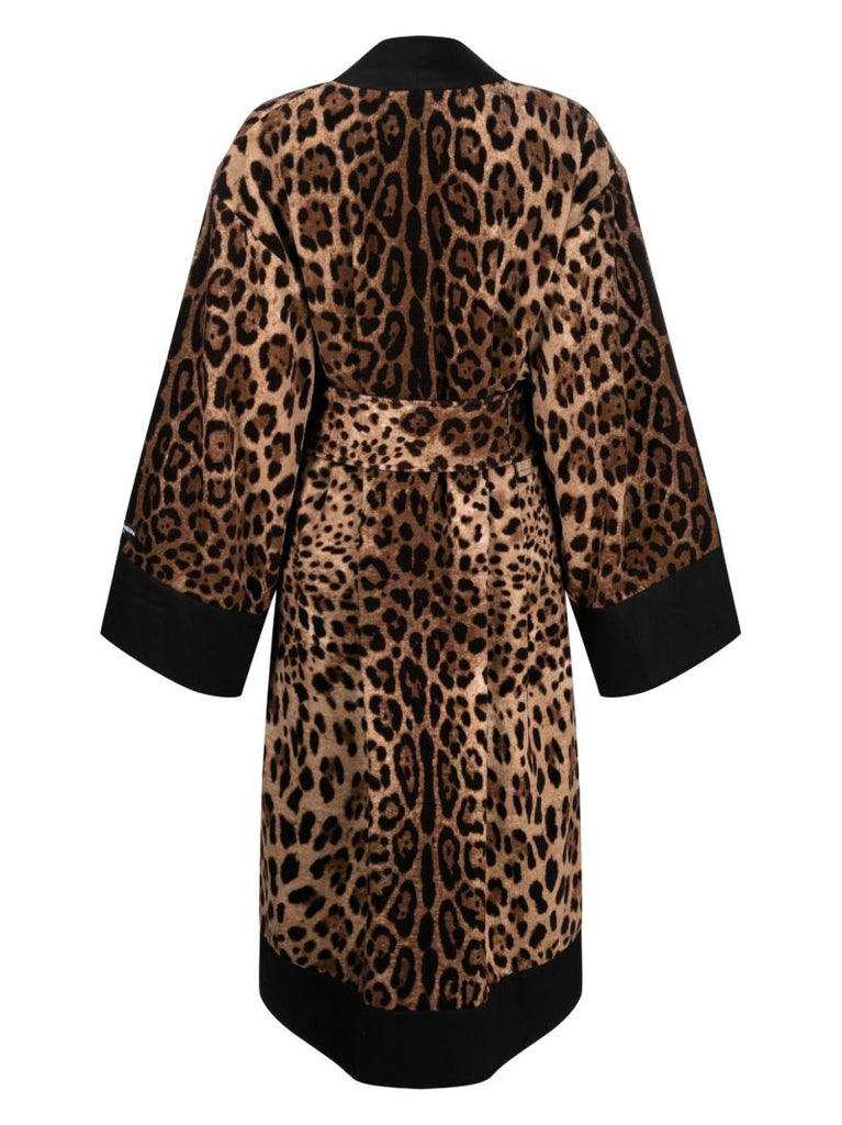 Brown Leopard Print Robe