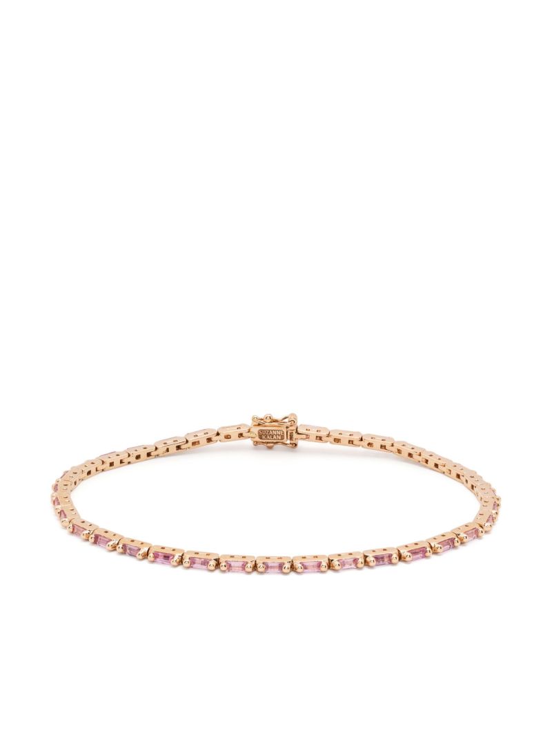 18kt Rose Gold Linear Sapphire Tennis Bracelet
