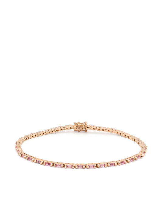 18kt Rose Gold Linear Sapphire Tennis Bracelet