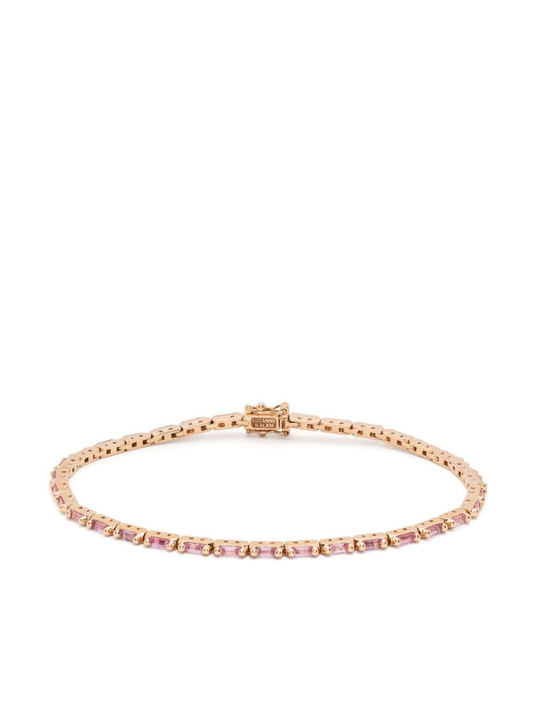 18kt Rose Gold Linear Sapphire Tennis Bracelet