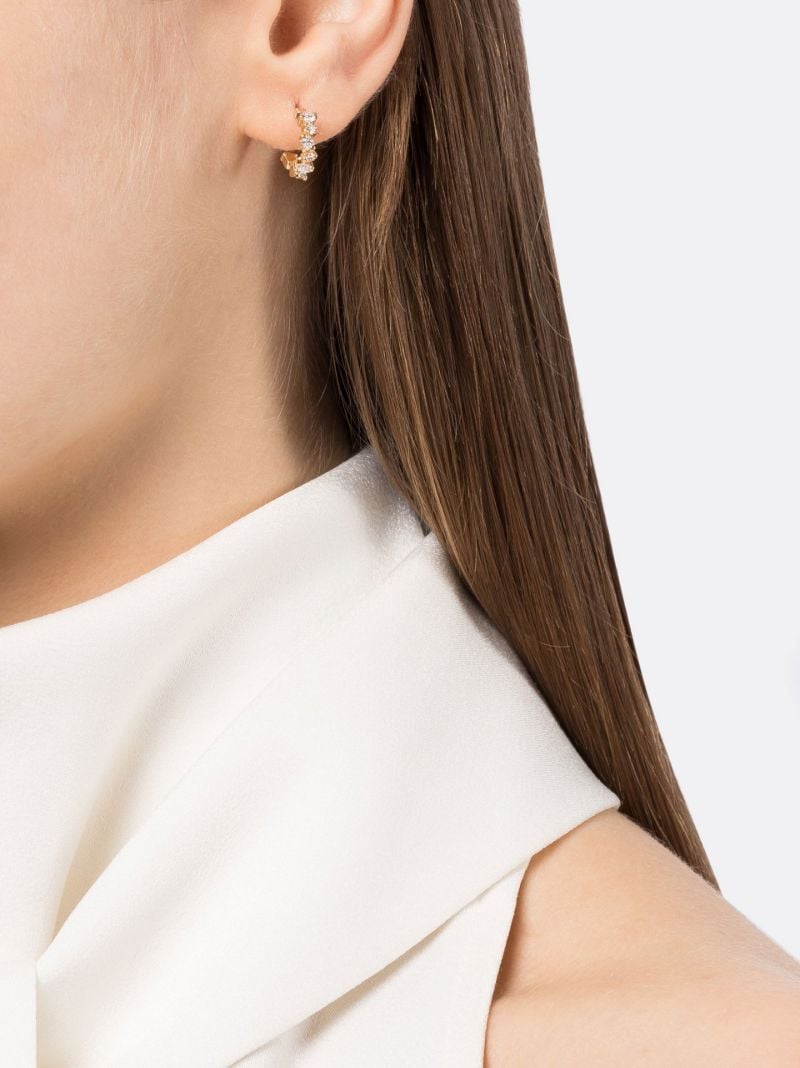 18k Yellow Gold Golden Diamond Mini Hoop Earrings