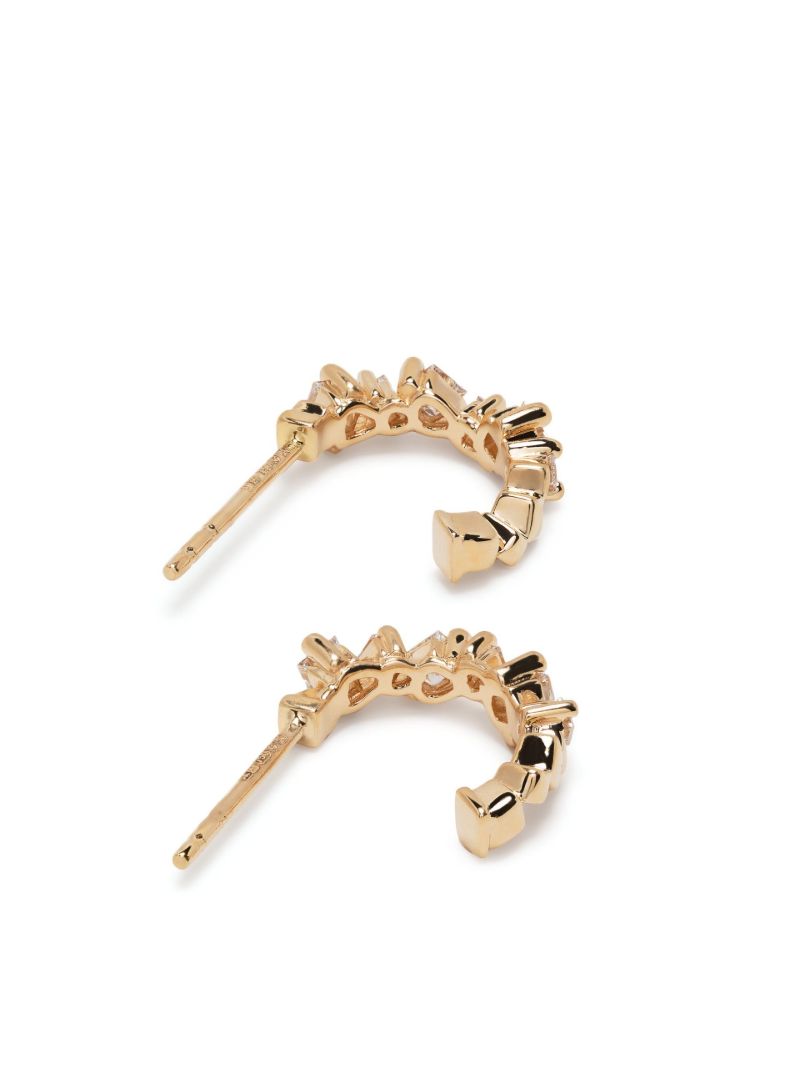 18k Yellow Gold Golden Diamond Mini Hoop Earrings