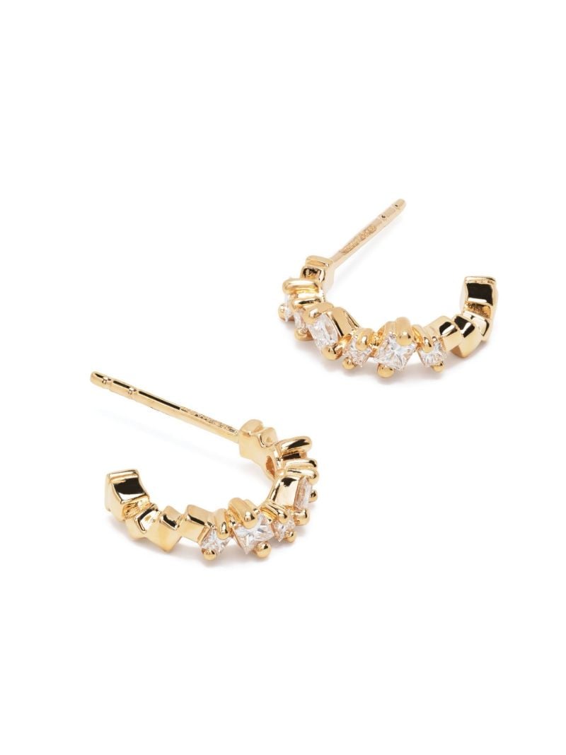 18k Yellow Gold Golden Diamond Mini Hoop Earrings