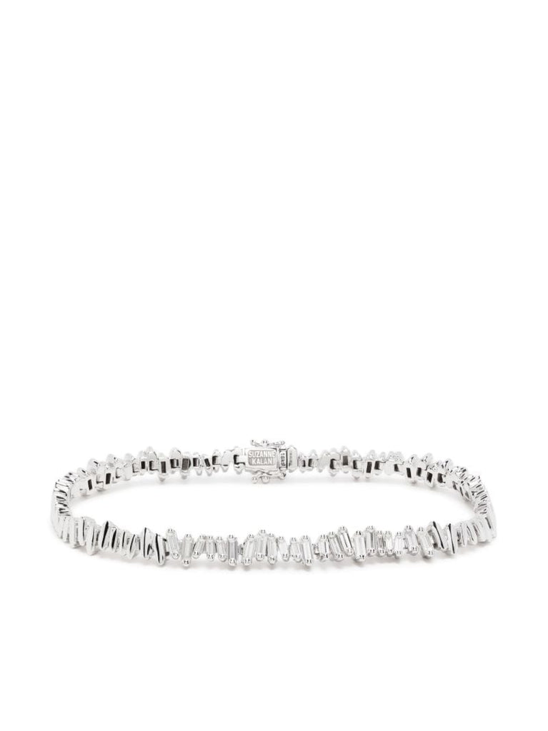 18k White Gold Id Diamond Bracelet