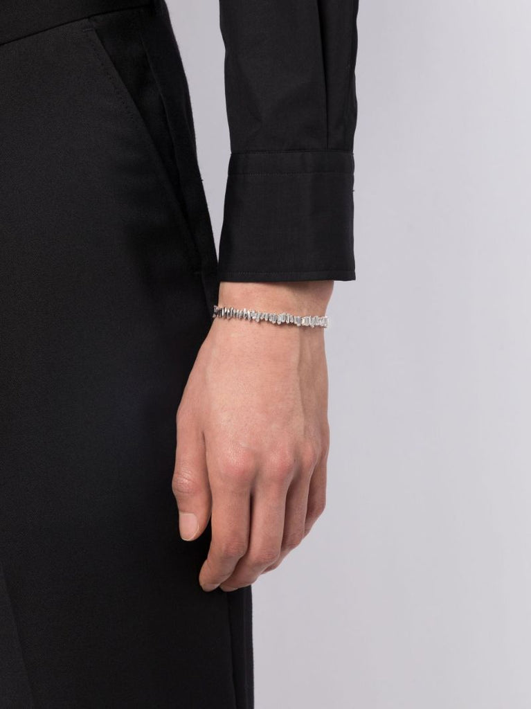 18k White Gold Id Diamond Bracelet