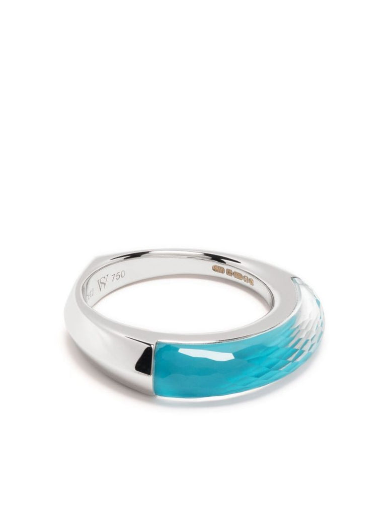 18k White Gold Shard Stack Crystal Ring