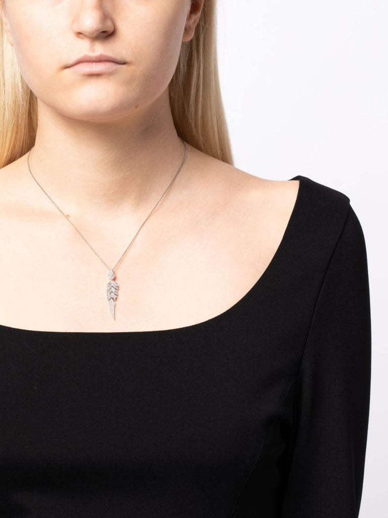 18k White Gold Magnipheasant Diamond Necklace