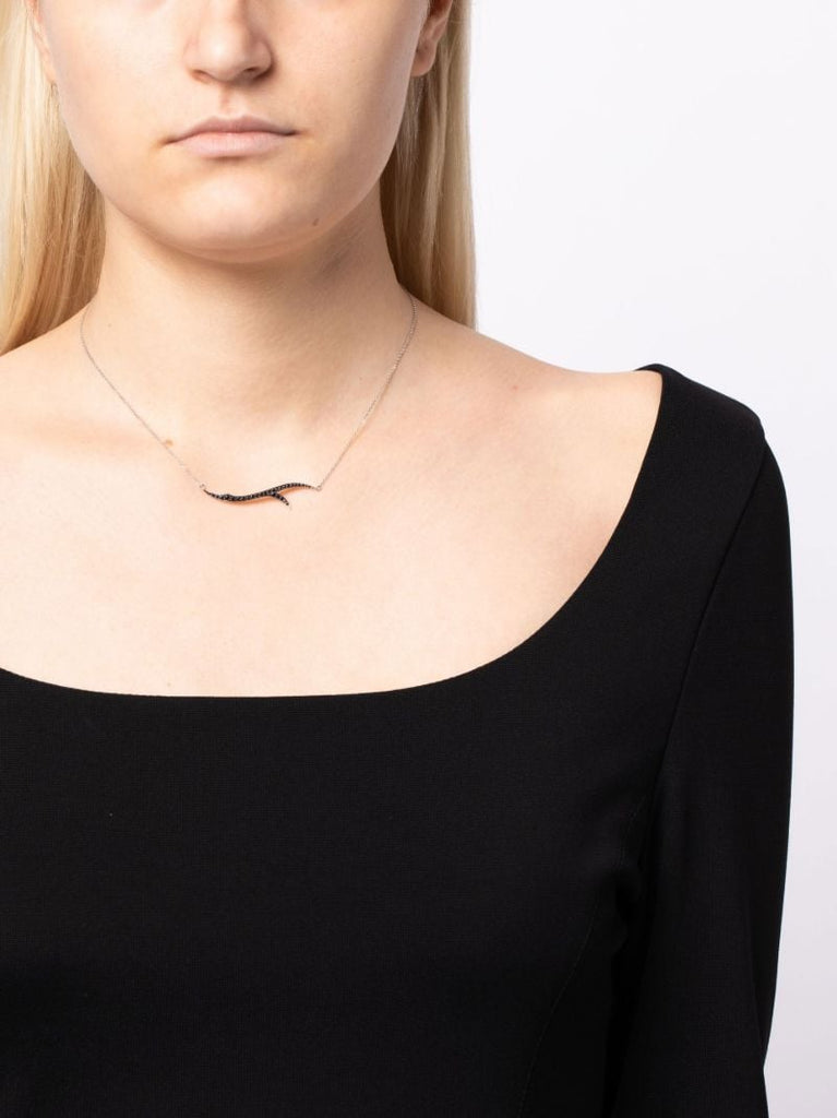 18k White Gold Stem Diamond Necklace