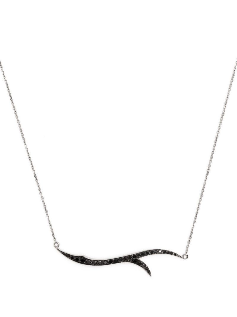 18k White Gold Stem Diamond Necklace