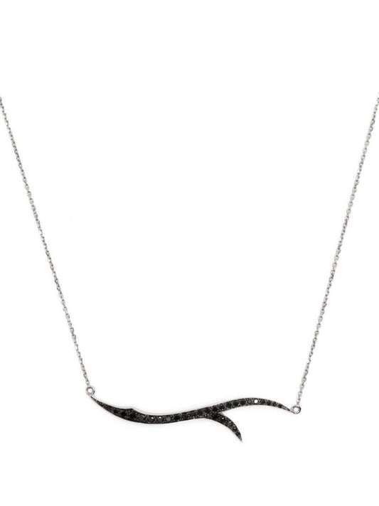18k White Gold Stem Diamond Necklace