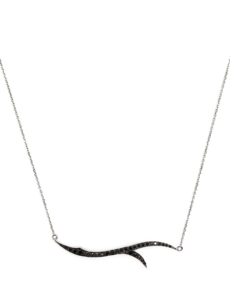 18k White Gold Stem Diamond Necklace