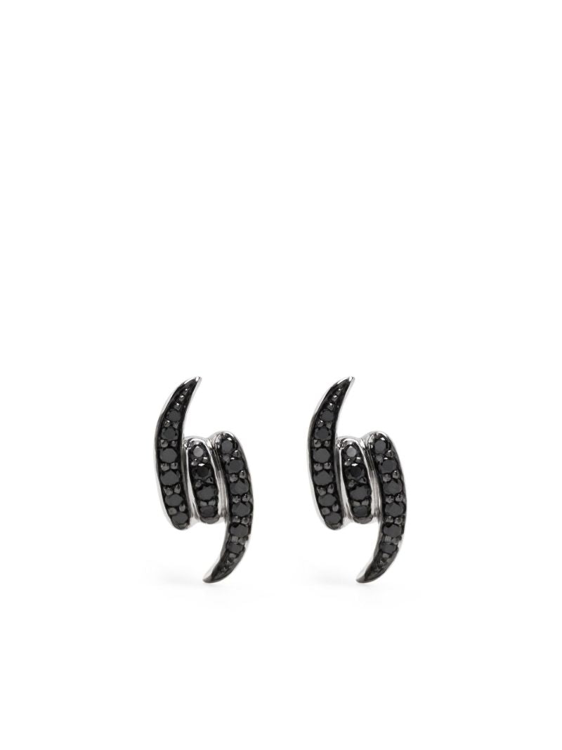 18k White Gold Knot Diamond Stud Earrings