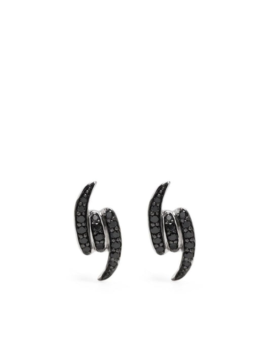 18k White Gold Knot Diamond Stud Earrings
