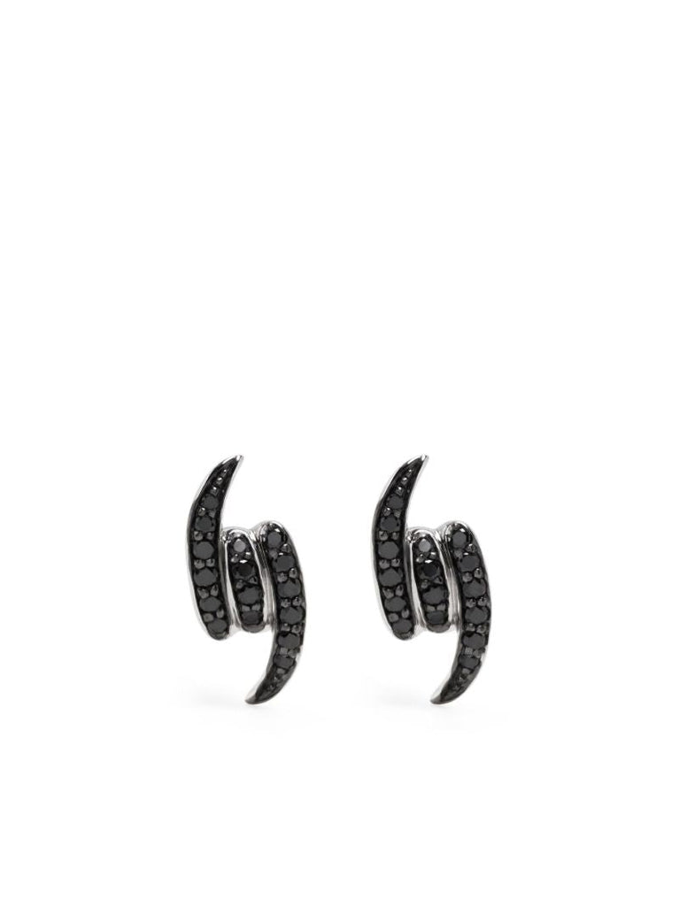 18k White Gold Knot Diamond Stud Earrings
