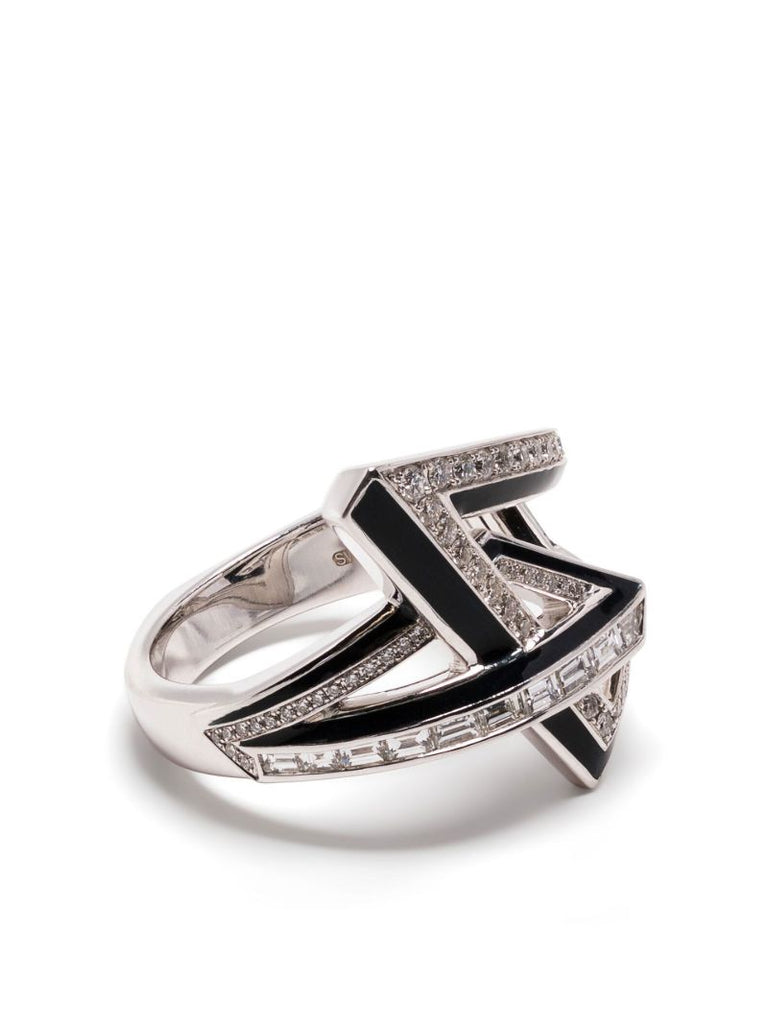 18k White Gold Vertigo Obtuse Diamond Ring
