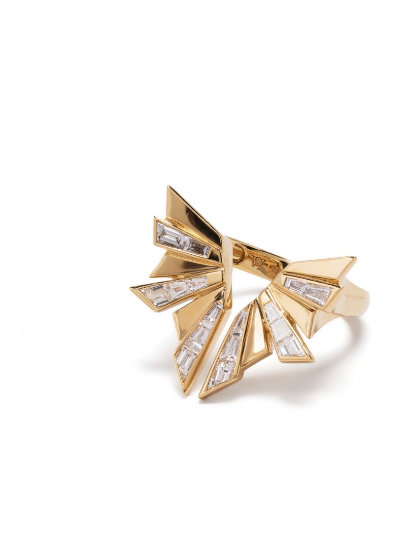 18k Yellow Gold Cocktail Outer Diamond Ring
