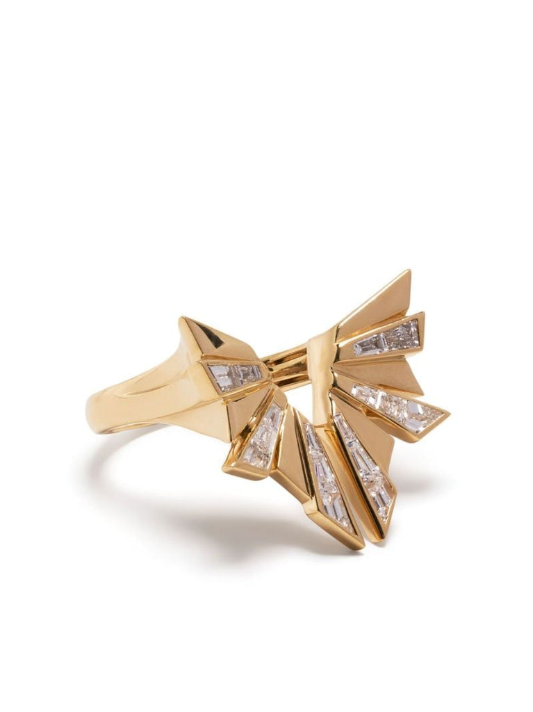 18k Yellow Gold Cocktail Outer Diamond Ring