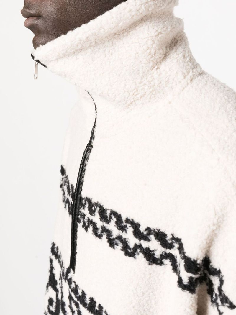 Neutral Marner Printed Fleece Jacket