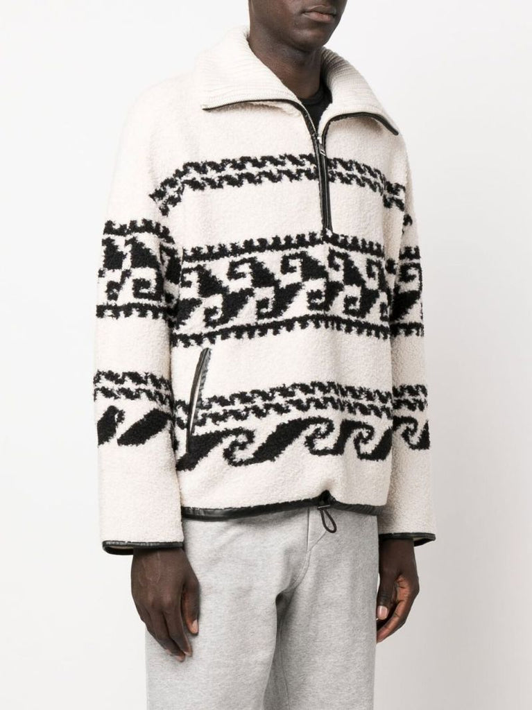 Neutral Marner Printed Fleece Jacket