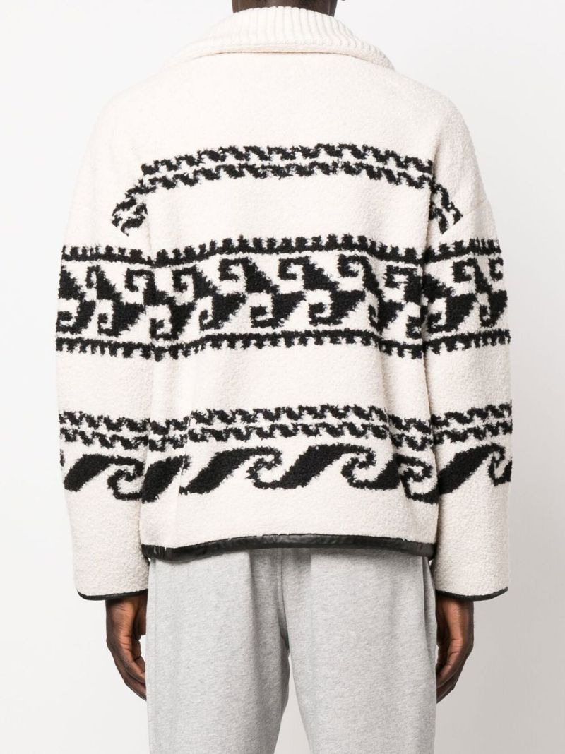 Neutral Marner Printed Fleece Jacket